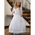 Children Wedding 2-12 Years Old girls Birthday Medium Sleeve Lace Ball Gown Flower Girl Dresses Pattern Kids Party Wear LF13